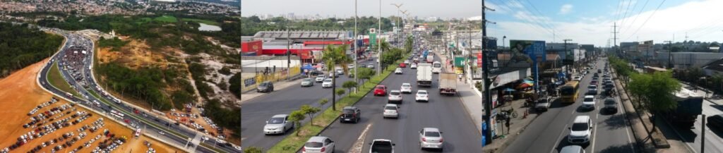 Três principais vias com maior índice de mortes no trânsito em Manaus (Fotos: Reprodução/internet)