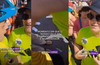 Prefeito tomou celular da mão de ciclista após ser questionado (Reprodução/Instagram)